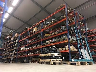 warehouse of spare parts for machines