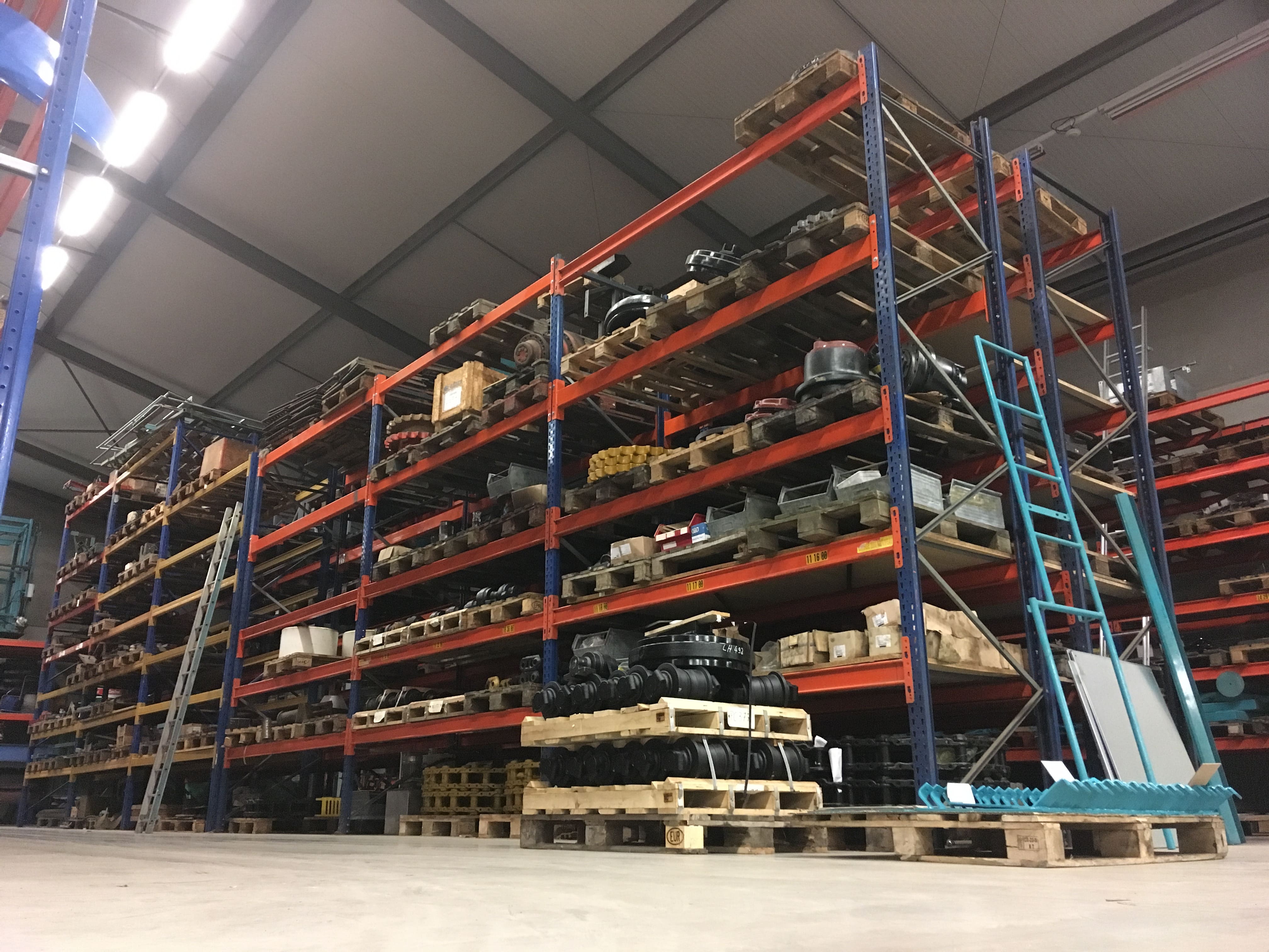 warehouse of spare parts for machines