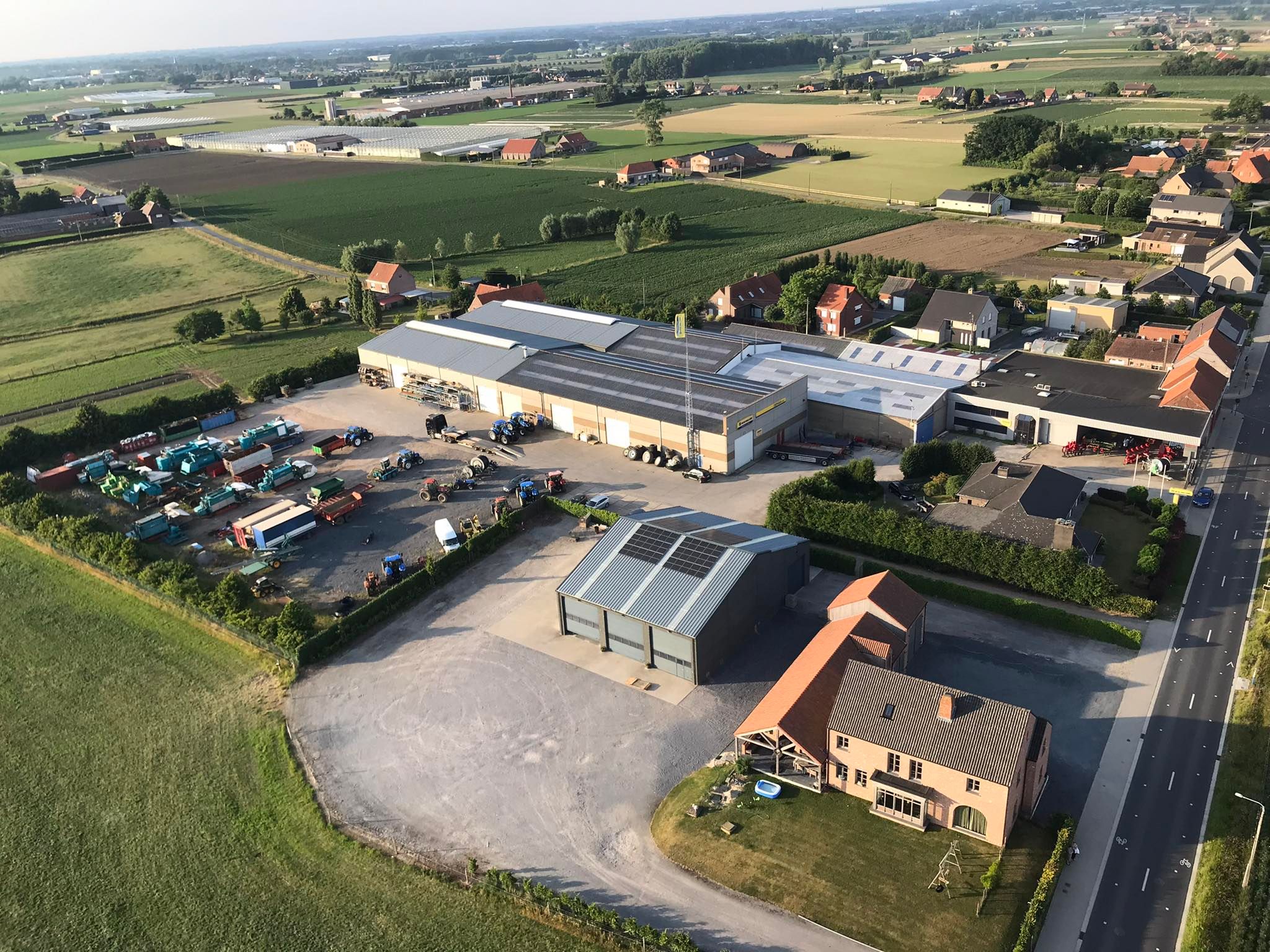 aerial view of warehouses and Deman fleet